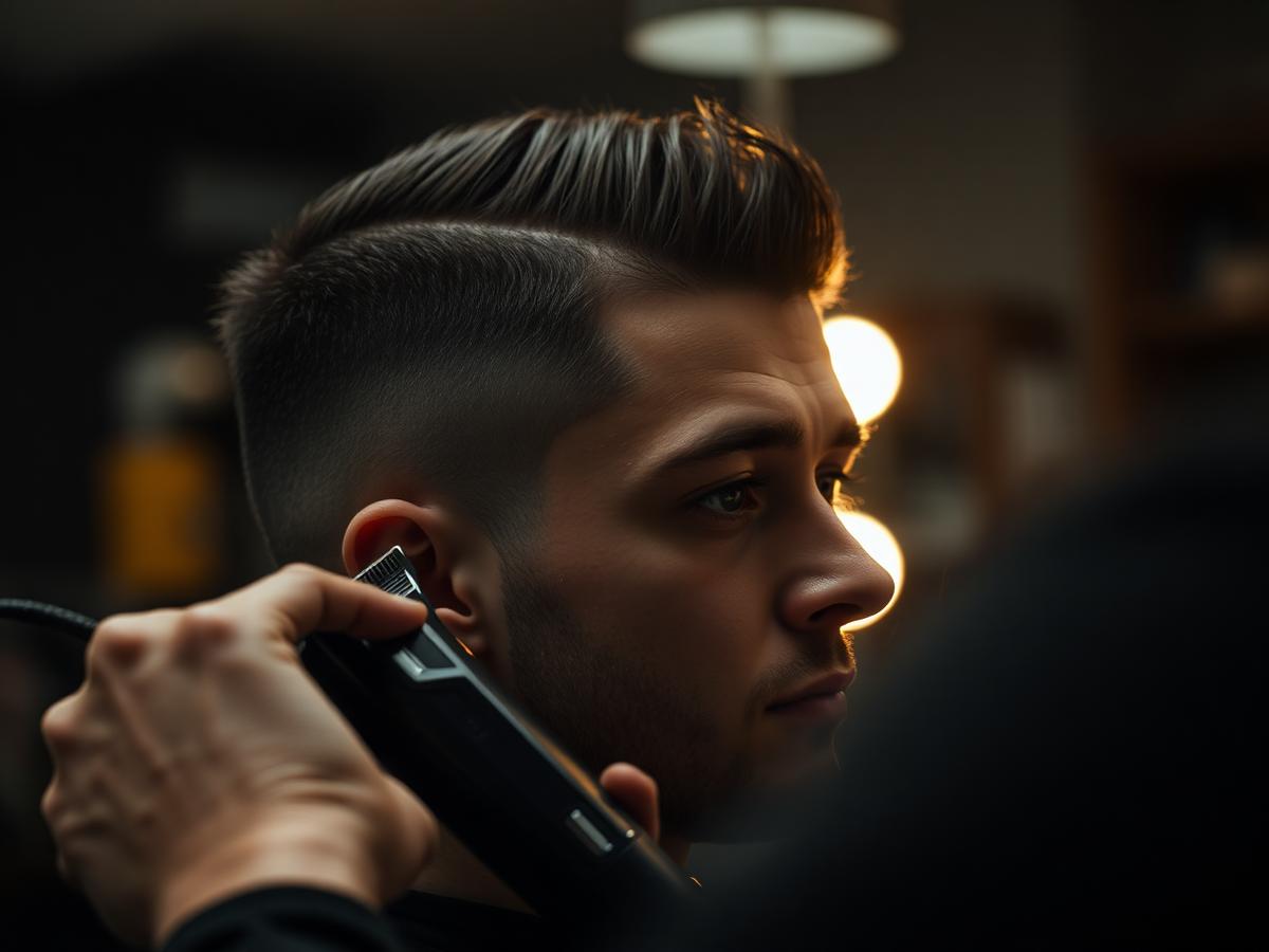 Detalhe de degradê masculino