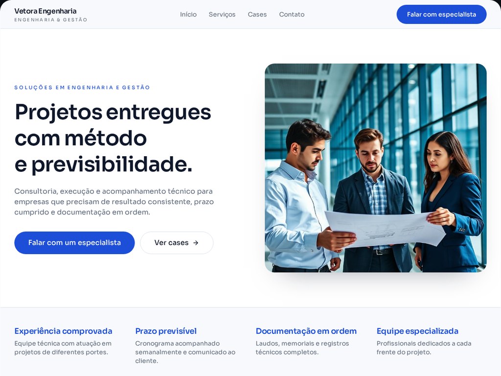 Prévia do modelo de site Empresa Corporativa com layout institucional